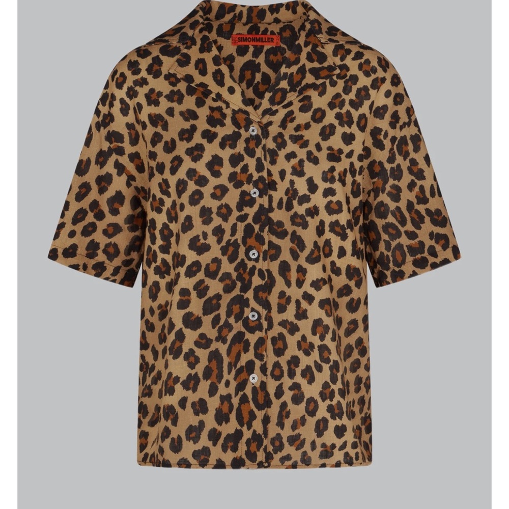 ✨NWT✨ Simon Miller Bia Linen Camp Shirt in Cheetah
